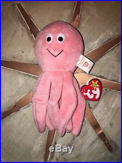 TY Beanie Baby Inky the Octopus Rare with Errors PVC Pellets