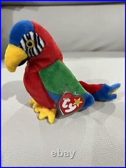 TY Beanie Baby Jabber Parrot Retired Tag Errors Rare Plush Stuffed Animals 1997