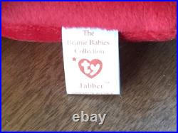 TY Beanie Baby Jabber the Parrot RARE RETIRED 1997 / 1998 Tag Errors Mint
