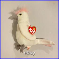 TY Beanie Baby Kuku the Cockatoo TAG ERRORS RARE RETIRED 1997 1998 Mint