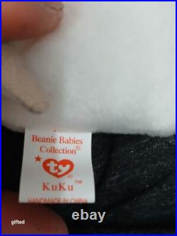 TY Beanie Baby Kuku the Cockatoo with ERRORS RARE RETIRED Bird 1997 1998