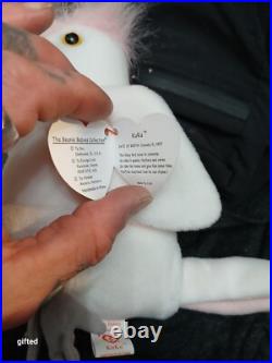 TY Beanie Baby Kuku the Cockatoo with ERRORS RARE RETIRED Bird 1997 1998