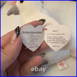 TY Beanie Baby Kuku the Cockatoo with ERRORS RARE RETIRED Bird 1997 1998