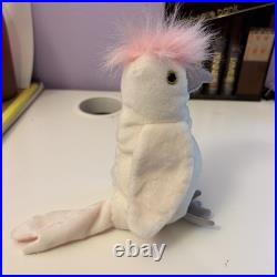 TY Beanie Baby Kuku the Cockatoo with ERRORS RARE RETIRED Bird 1997 1998