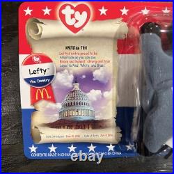TY Beanie Baby, Lefty the Donkey- 1996 Rare. New in box. Mcdonalds American Trio