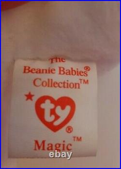 TY Beanie Baby'MAGIC' The Dragon Very Rare (PVC PELLETS + ERRORS) MINT 1995