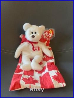 TY Beanie Baby MAPLE the Bear With Sleeping Bag Rare
