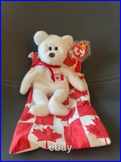 TY Beanie Baby MAPLE the Bear With Sleeping Bag Rare