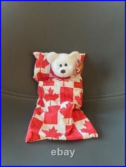 TY Beanie Baby MAPLE the Bear With Sleeping Bag Rare