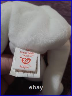 TY Beanie Baby MAPLE the Bear w RARE PRIDE Tush Tag 4th Gen Hang Tag Mint