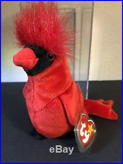 TY Beanie Baby Mac The Cardinal Rare with 4 Errors Retired COLLECTABLE NEW