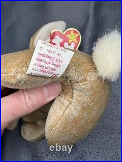 TY Beanie Baby NIBBLY The Bunny With Errors RETIRED, RARE Excellent NWT