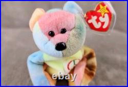 TY Beanie Baby Original Peace Bear Rare Retired Almost Mint Tag Withmutiple Errors