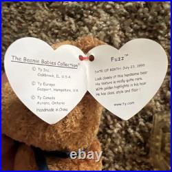 TY Beanie Baby Original Retired FUZZ 1998/1999 TAG ERRORS Rare TY Beanie Baby Original Retired FUZZ 1998/1999 TAG ERRORS Rare