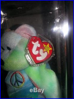TY Beanie Baby PEACE The Ty-Dyed Bear Authenticated Rare