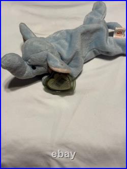 TY Beanie Baby Peanut the Elephant Light Blue 1995 Rare Style 4062