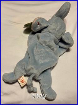 TY Beanie Baby Peanut the Elephant Light Blue 1995 Rare Style 4062