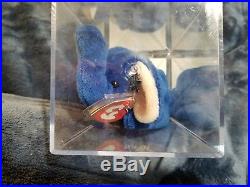 TY Beanie Baby-Peanut the Royal Blue Elephant. MWMT Rare