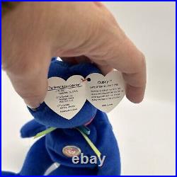 TY Beanie Baby RARE 1998 Clubby Bear With Errors Tush Tag Stamped