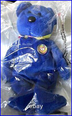 TY Beanie Baby RARE 1998 Clubby Bear WithErrors Tush Tag Swing Tag In Wrapper