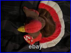 TY Beanie Baby RARE GOBBLES the Turkey 1996 Retired DOUBLE WADDLE w Tag Errors