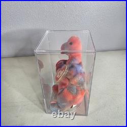 TY Beanie Baby REX Dinosaur 1995 3rd Gen Hang Tag WithDamage Rare Retired T-Rex