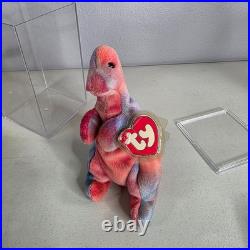 TY Beanie Baby REX Dinosaur 1995 3rd Gen Hang Tag WithDamage Rare Retired T-Rex