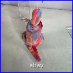 TY Beanie Baby REX Dinosaur 1995 3rd Gen Hang Tag WithDamage Rare Retired T-Rex