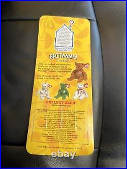 TY Beanie Baby Rare Britania The Bear McDonalds 1997 WITH ERRORS NEW