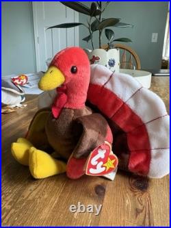 TY Beanie Baby Rare Gobbles 1996 The Turkey Original Mint P. E Pellets W Errors