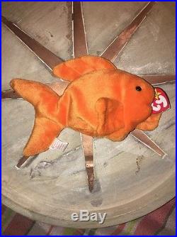 TY Beanie Baby Rare Goldie the Goldfish with Errors PVC Pellets