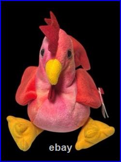 TY Beanie Baby Rare Retired Original Mint Condition 1996 Strut Rooster Pink Red