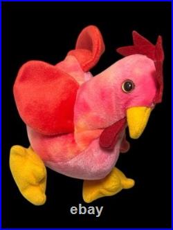 TY Beanie Baby Rare Retired Original Mint Condition 1996 Strut Rooster Pink Red