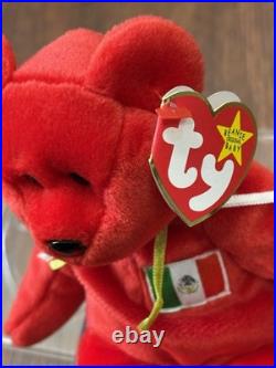 TY Beanie Baby Red Osito Bear Plush 1999 With Errors Mint Condition RARE