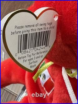 TY Beanie Baby Red Osito Bear Plush 1999 With Errors Mint Condition RARE