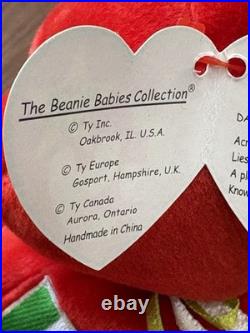 TY Beanie Baby Red Osito Bear Plush 1999 With Errors Mint Condition RARE