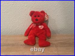 TY Beanie Baby SECRET the Bear RARE 2003 with Shiny Heart Tag & P. E. Pellets
