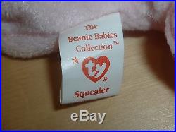 TY Beanie Baby SQUEALER The Pig 1993 Style 4005 -PVC- ERRORS -MWMT-VERY RARE