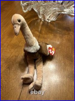 TY Beanie Baby STRETCH The Ostrich (6.5 In) Rare with Errors Mint Condition
