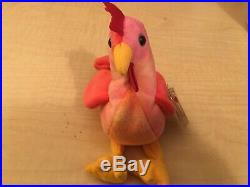 TY Beanie Baby STRUT THE ROOSTER Rare/Retired Vintage Birthday Mar 8 1996 JKT11