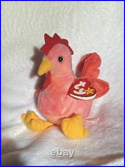 TY Beanie Baby STRUT The Rooster 1996 ERRORS MINT CONDITION Retired Rare