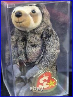 TY Beanie Baby Slowpoke Sloth- Extremely Rare/Retired/All Errors/Holographic Tag