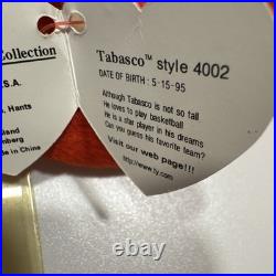 TY Beanie Baby Tabasco Very Rare 1995 Bulls PVC Tag Errors Mint Condition