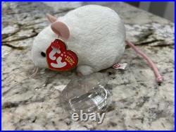 TY Beanie Baby Tiny The White Mouse Ultra Rare 2010 Limited ED. Carletto Tags