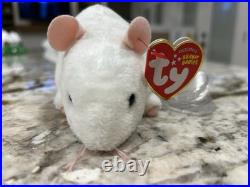 TY Beanie Baby Tiny The White Mouse Ultra Rare 2010 Limited ED. Carletto Tags