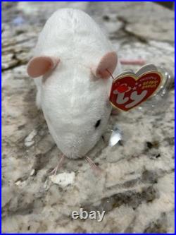 TY Beanie Baby Tiny The White Mouse Ultra Rare 2010 Limited ED. Carletto Tags