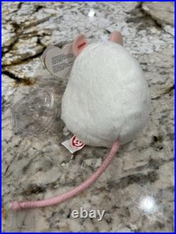 TY Beanie Baby Tiny The White Mouse Ultra Rare 2010 Limited ED. Carletto Tags