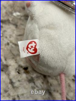 TY Beanie Baby Tiny The White Mouse Ultra Rare 2010 Limited ED. Carletto Tags