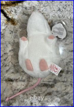 TY Beanie Baby Tiny The White Mouse Ultra Rare 2010 Limited ED. Carletto Tags