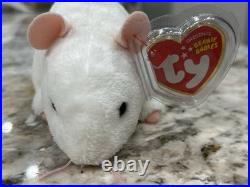 TY Beanie Baby Tiny The White Mouse Ultra Rare 2010 Limited ED. Carletto Tags